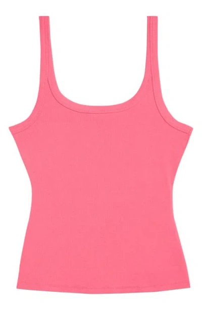 Open Edit Rib Tank In Pink