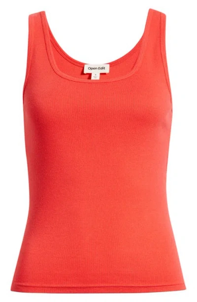 Open Edit Rib Tank In Red