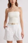 Open Edit Rib Tube Top In Ivory Cloud