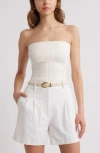 Open Edit Rib Tube Top In White