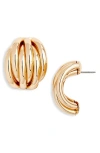 Open Edit Ridge Hoop Earrings In Gold