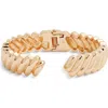 Open Edit Ridged Cuff Bracelet In Gold