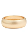 Open Edit Round Hinged Bangle In Gold
