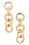 Open Edit Round Link Drop Earrings In Gold
