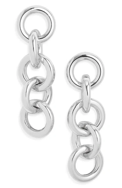 Open Edit Round Link Drop Earrings In Metallic