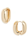 Open Edit Rounded Oval Hoop Earrings In Gold