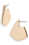 Open Edit Rounded Triangular Drop Earrings In Gold