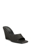 Open Edit Rowan Wedge Slide Sandal In Black Raffia