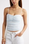 Open Edit Ruched Layered Contrast Trim Camisole In Multi