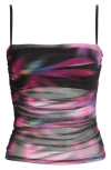 Open Edit Ruched Mesh Camisole
