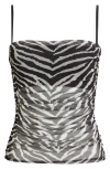 Open Edit Ruched Mesh Camisole