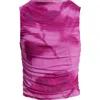 Open Edit Ruched Mesh Tank Top