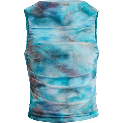Open Edit Ruched Mesh Tank Top