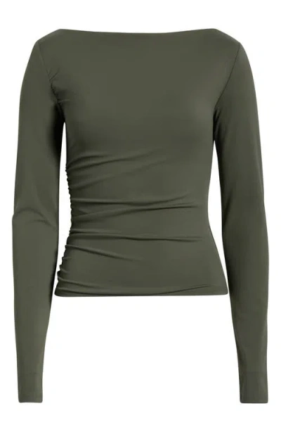 Open Edit Ruched Side Top In Gray