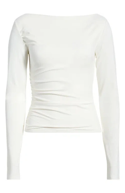 Open Edit Ruched Side Top In White