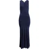 Open Edit Ruched Sleeveless Maxi Dress In Blue