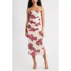 Open Edit Ruched Strapless Mesh Dress In White