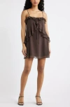 Open Edit Ruffle Chiffon Minidress In Multi