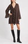Open Edit Ruffle Chiffon Shift Dress