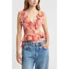 Open Edit Ruffle Sleeveless Crop Top