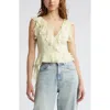 Open Edit Ruffle Sleeveless Crop Top In Yellow Frost