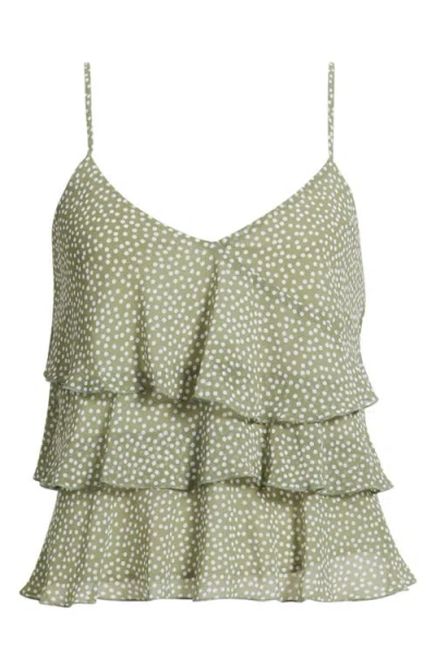 Open Edit Ruffle Tiered Camisole In Green