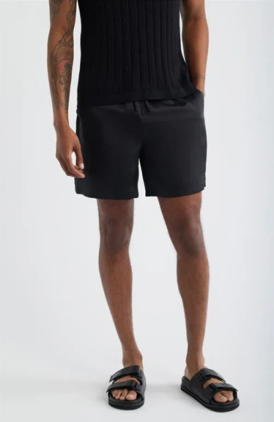 Open Edit Satin Drawstring Shorts In Black