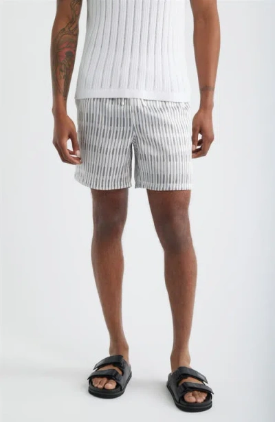 Open Edit Satin Drawstring Shorts In White