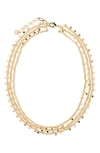 Open Edit Scattered Drops Layered Charm Necklace In Gold