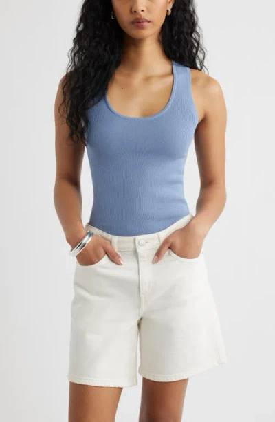 Open Edit Scoop Neck Sweater Tank In Blue