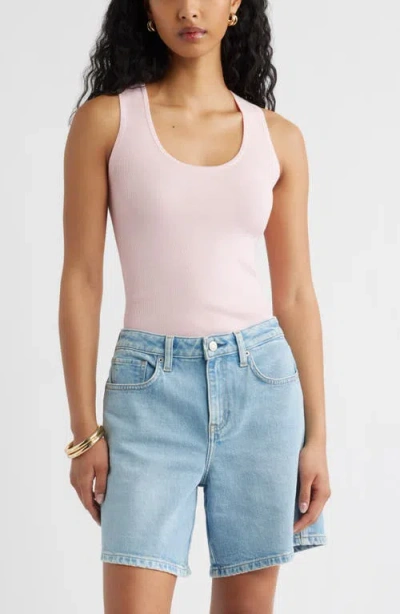 Open Edit Scoop Neck Sweater Tank In Pink