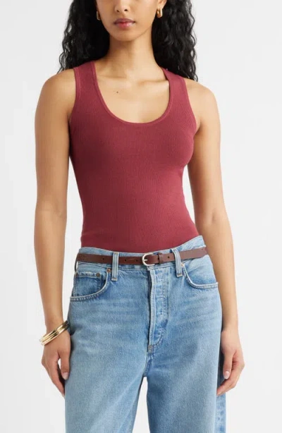 Open Edit Scoop Neck Sweater Tank In Red