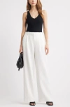 Open Edit Sculpt V-neck Tank In Black