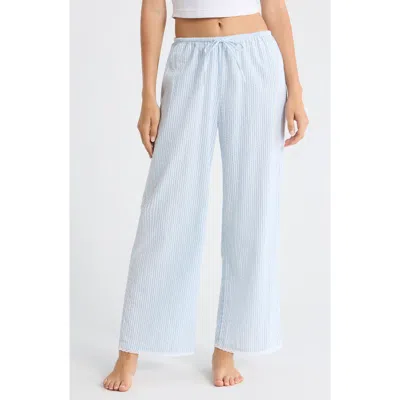 Open Edit Seersucker Sleep Pants In Blue