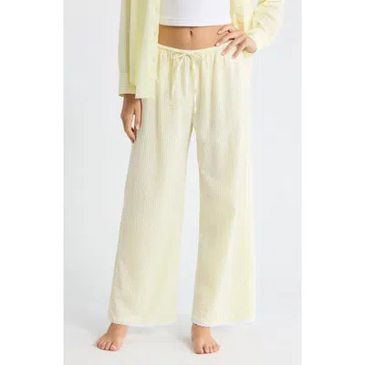Open Edit Seersucker Sleep Pants In Yellow
