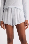 Open Edit Semisheer Rib Boxers In Blue Air