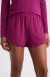 Open Edit Semisheer Rib Boxers In Magenta