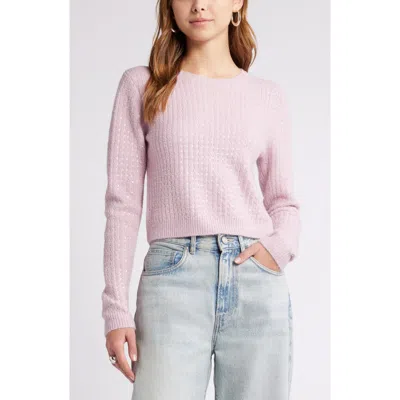 Open Edit Sequin Crewneck Sweater In Purple Dawn