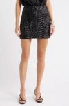 Open Edit Sequin Miniskirt In Black