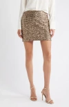 Open Edit Sequin Miniskirt In Gold
