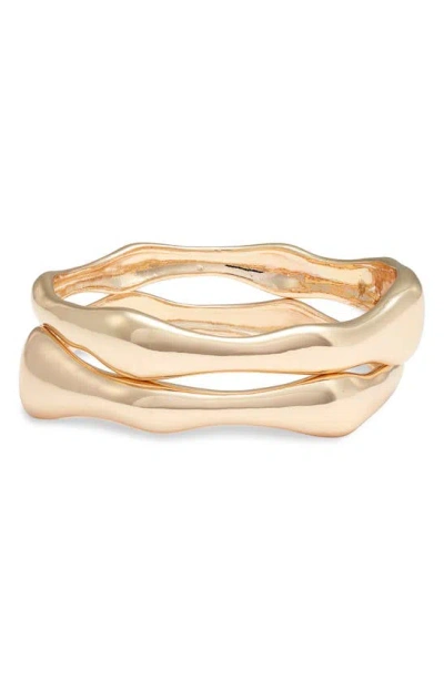 Open Edit Set Of 2 Bangles In Gold