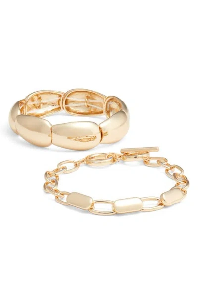Open Edit Set Of 2 Goldtone Bracelets