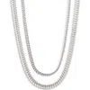 Open Edit Set Of 2 Herringbone Chain Necklaces In Metallic