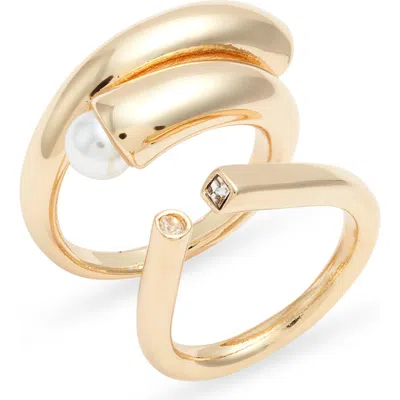 Open Edit Set Of 2 Rings In Gold