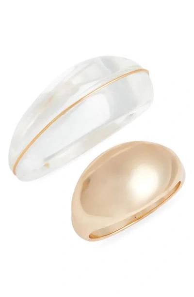 Open Edit Set Of 2 Statement Rings In Gold