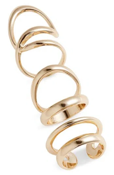 Open Edit Set Of 3 Bold Double Band Rings In Gold | ModeSens