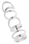 Open Edit Set Of 3 Bold Double Band Rings In Rhodium