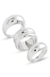 Open Edit Set Of 3 Domed Rings