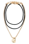 Open Edit Set Of 3 Interchangeable Initial Pendant Necklaces
