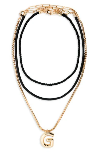 Open Edit Set Of 3 Interchangeable Initial Pendant Necklaces